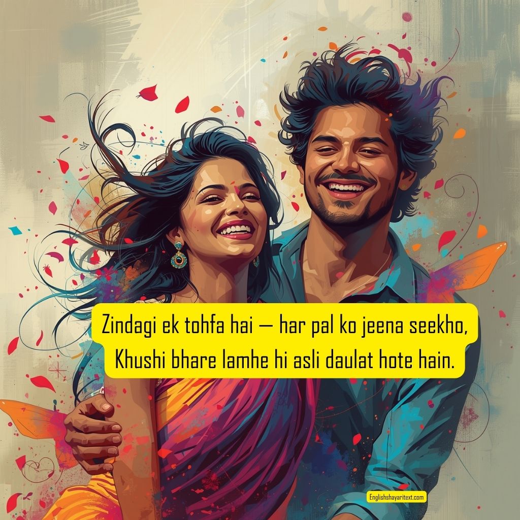 2 line happy shayari in english with short joyful quotes positive vibes and heart touching happiness lines