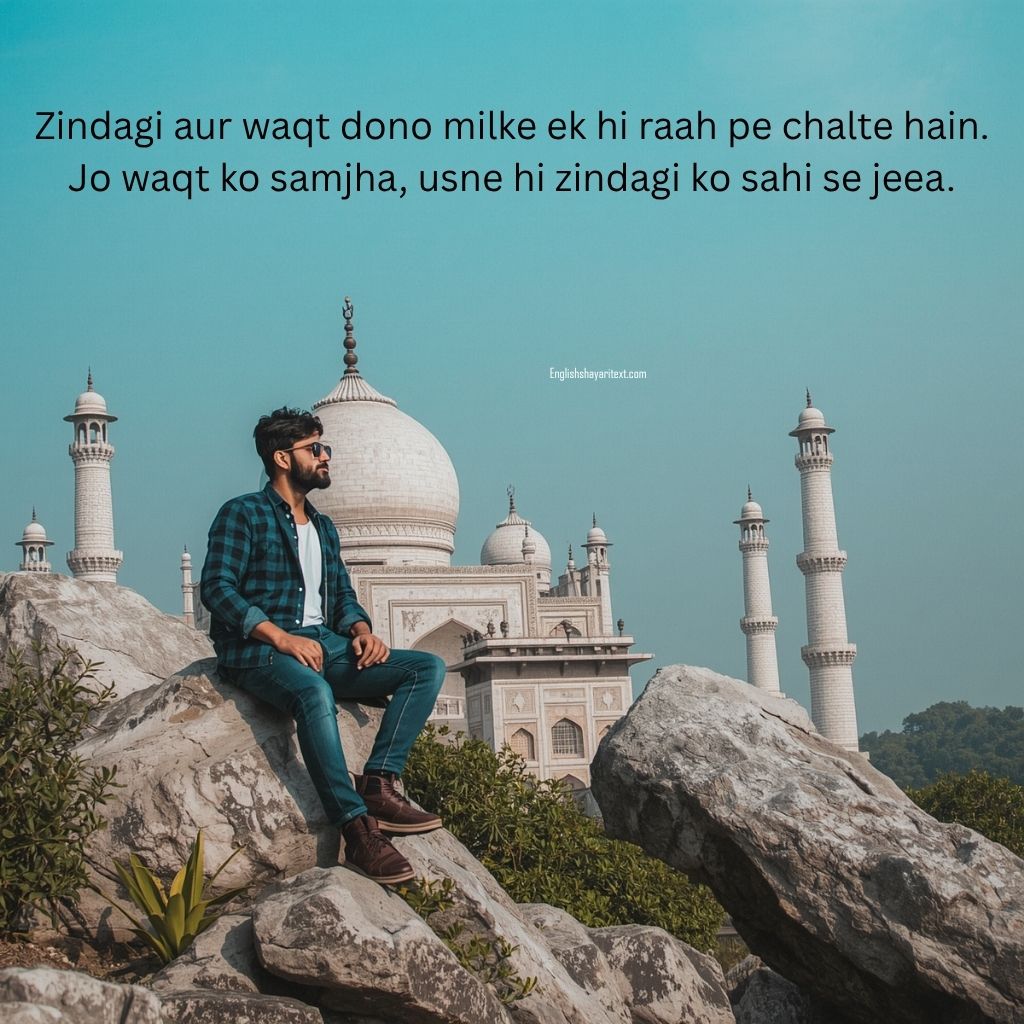 Time Shayari in English on life reflecting lessons, moments, and the value of time in meaningful lines