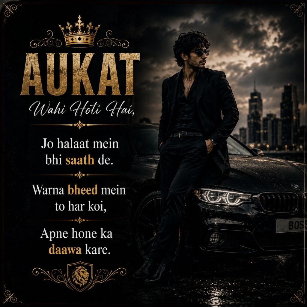 Akad Shayari in Hindi English with powerful attitude, confidence, and self-respect lines for WhatsApp status and Instagram captions.
