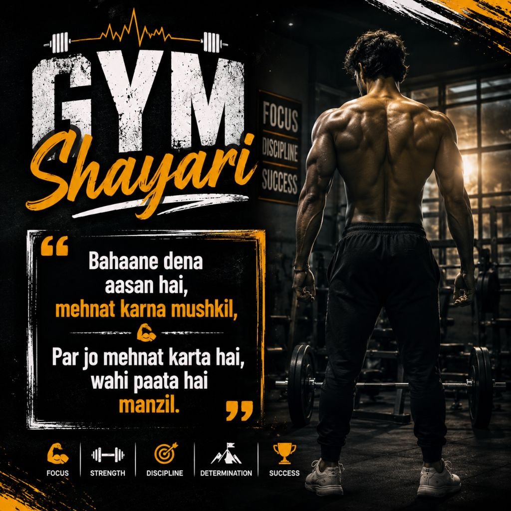 Gym Lover Shayari In English
