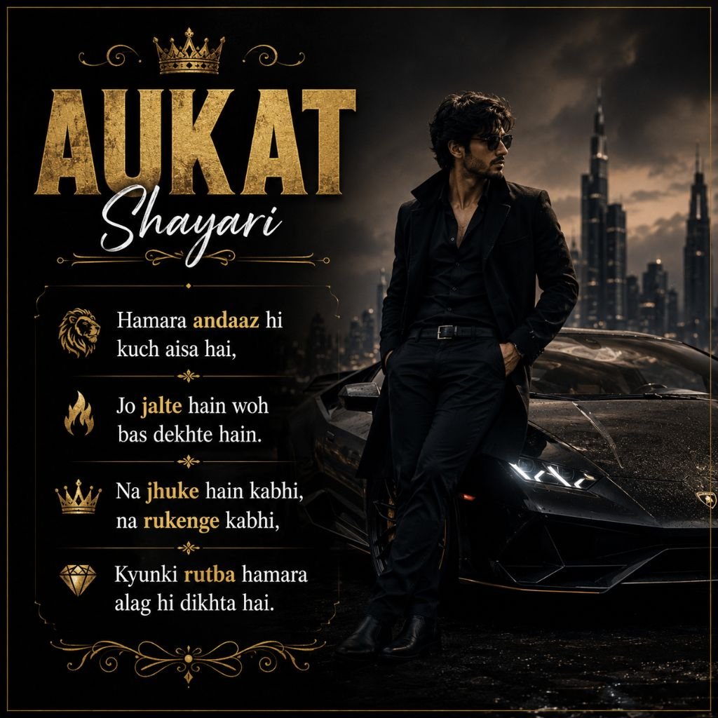 Read more about the article Aukat Shayari In English – Best 2 Lines Akad Shayari​