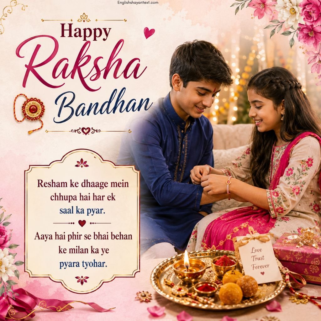 Read more about the article Happy Raksha Bandhan Shayari In English​ | Rakhi Wishes 2026